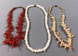 (3) Coral Necklaces