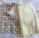 (3) Baby Blankets: Crocheted and Knit