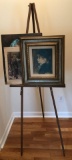 Wood Easel and (3) Prints (LPO)