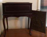 Wood Planter Box with Brass Fireplace Screen (LPO)