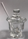 Baccart 'Harcourt Missouri' Crystal Mustard Jar with Spoon