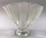 Vintage Depression Glass Scalloped Fan Vase
