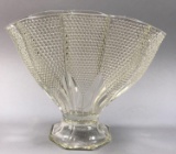 Vintage Depression Glass Scalloped Fan Vase