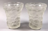 (2) Vintage Czechoslavakian Unmarked Barolac Art Glass Vases