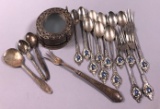 Assort Spoons, Coasters and Fork