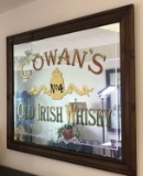 Framed Cowan's Old Irish Whisky Bar Mirror (LPO)