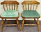 (2) Wooden Chairs w/seat covers (LPO)