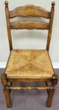 (1) Wooden Chair w/Wicker Seat (LPO)
