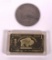 1927 Morgan Silver Dollar and 100 mils .999 Fine Gold Clad Buffalo Dollar
