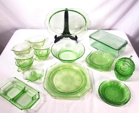 (24) Assorted Vaseline Uranium Glass