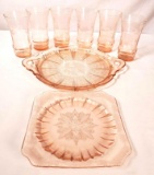 (8) Pink Depression Glass
