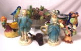 Assorted Decor Lot with Victorian Chalk Figurines (LPO)