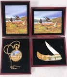 Canadian Geese Pocket Watch and Knife