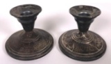 Pair Sterling Silver Candle Holders