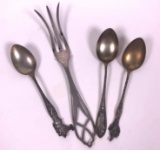 (3) Sterling Silver Spoons and (1) Sterling Silver Fork