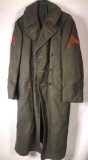 WWII Era USMC Trench Green Wool Uniform Coat