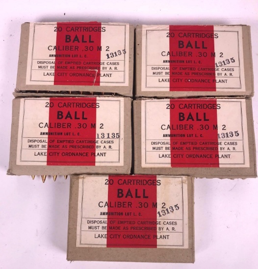 100 RDS .30 Caliber M2 Ball Ammunition
