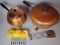 (2) Copper Fondue Pots with Fuel and Forks