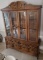 Bassett Pecan China Cabinet with inset glass shelves (LPO)