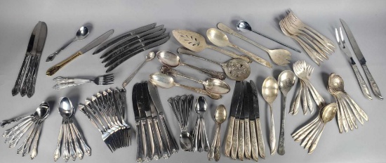 Large Assortment of Silverplate & Stainless Flatware