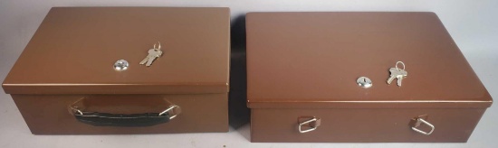 (2) Metal Lock Boxes with Keys
