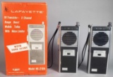 Pair of 3-Channel Vintage Walkie-Talkies by Lafayette with (1) Original Box