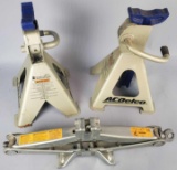 (2) AC Delco 2-Ton Jack Stands with Nissan Scissor Jack