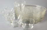 (8) Vintage Federal Glass Hospitality Snack Sets