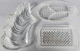 (3) Glass Relish Trays