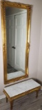 Large Gilt Mirror with Marble Top Gilt Table (LPO)