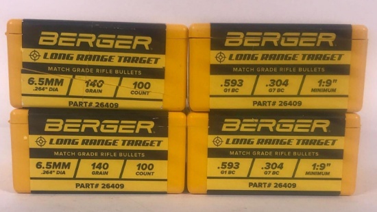 400 Berger 6.5mm Long Range Target Bullets