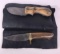 (2) Bob Levine Maker Damascus Blade Mini Fixed Blade Knife Pins