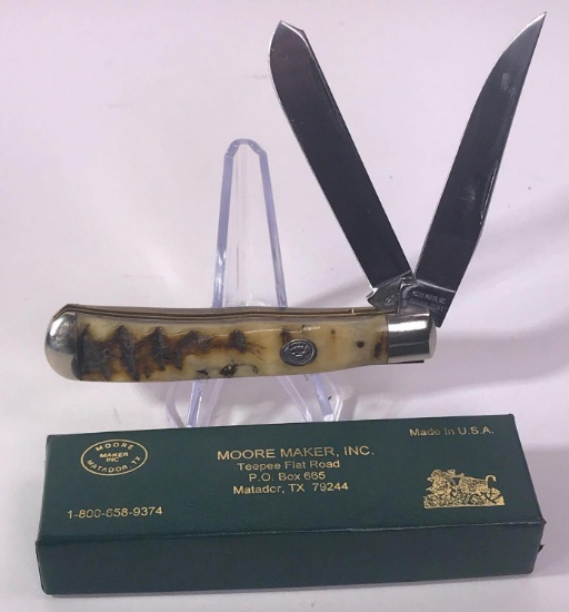 Moore Maker Inc Rams Horn Handle Trapper Knife