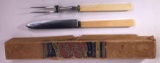 Frederick Haywood Suffolk Road Sheffield Carving Set with Ivory Handles