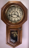 D&A School House Regulator Wall Clock with Key