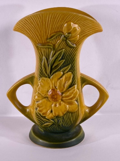 Roseville Pottery Peony Yelloe Vase 62-8