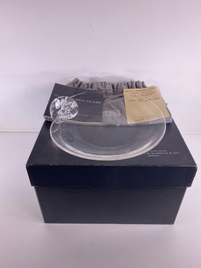 Steuben Crystal Scroll Plate with Box