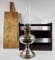 Wooden Paddle, Oil Lamp, and Magazine Rack (LPO)
