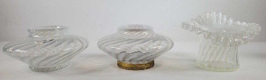 (3) Swirl Glass Vases
