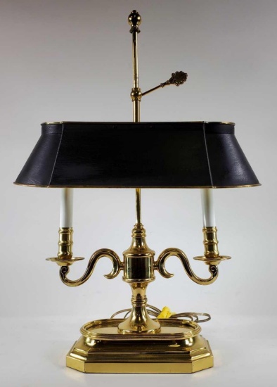 Brass Desk Lamp with Black Metal Shade (LPO)