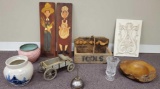 Assorted Decorative Items and Pottery