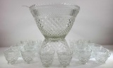 Punch Bowl with Base, Ladle, and (18) Cups (LPO)