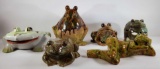 (6) Decorative Pottery Frogs