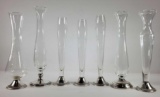 (7) Etched Glass Vases