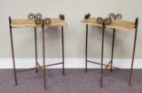 (2) Matching Side Tables with Barn Wood Tops (LPO)