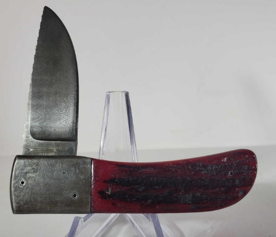 Bob Levine Damascus Steel Linerlock Folding Knife