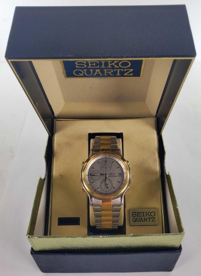 Seiko Quartz Chronograph Wrist Watch with Box