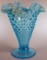 Fenton Hobnail Blue Opalescent Flared Vase