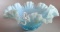 Fenton Hobnail Blue Opalescent Ruffled Edge Bowl