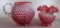 Fenton Hobnail Cranberry Opalescent Pitcher & Vase